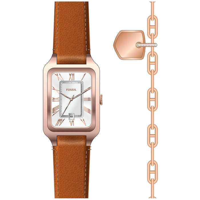 Fossil Women's Raquel White Dial Watch - ES5377SET