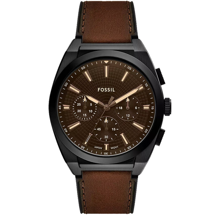 Fossil Men's Everett Chronograph Brown Dial Watch - FS6108