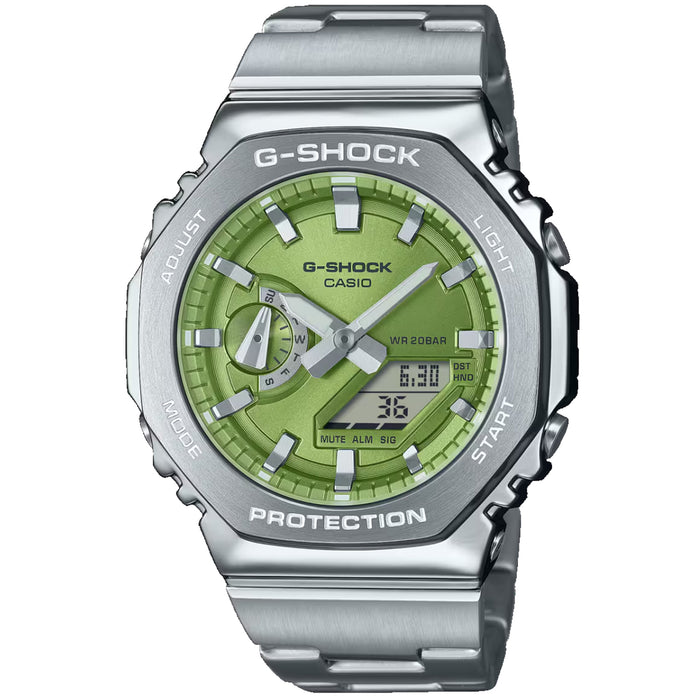 Casio Men's G-Shock G-Steel 2100 Series Green Dial Watch - GM2110D-3A