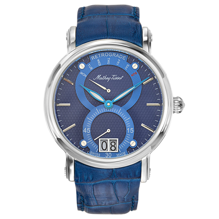 Mathey Tissot Men's Retrograde 1886 Blue Dial Watch - H7022ABU