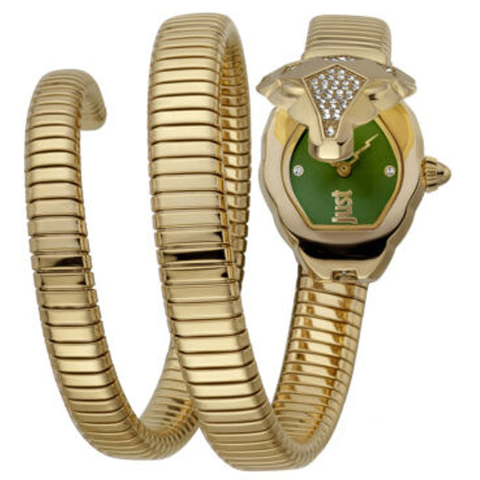 Just Cavalli Women's Snake Green Dial Watch - JC1L073M0065