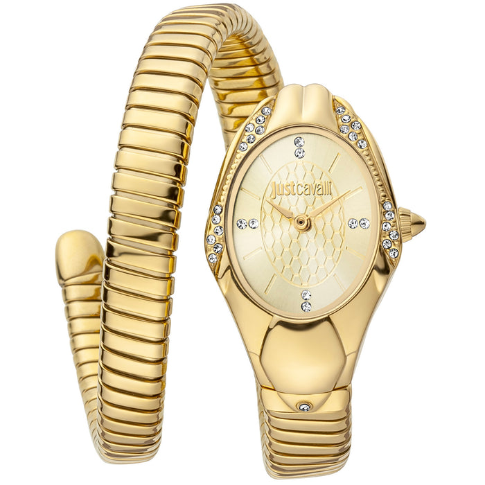 Just Cavalli Women's Glam Chic Snake Gold Dial Watch - JC1L183M0025