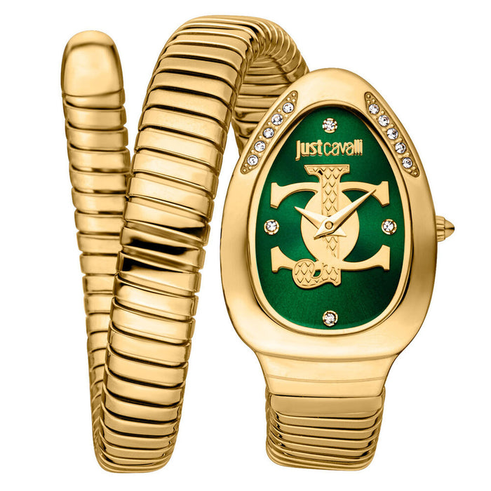 Just Cavalli Women's Snake Green Dial Watch - JC1L227M0045