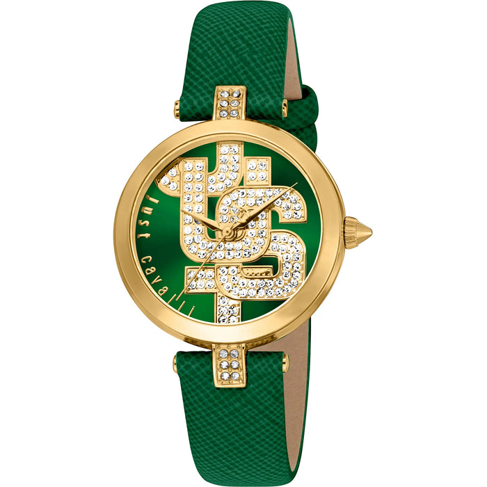 Just Cavalli Women's Maiuscola Green Dial Watch - JC1L241L0035