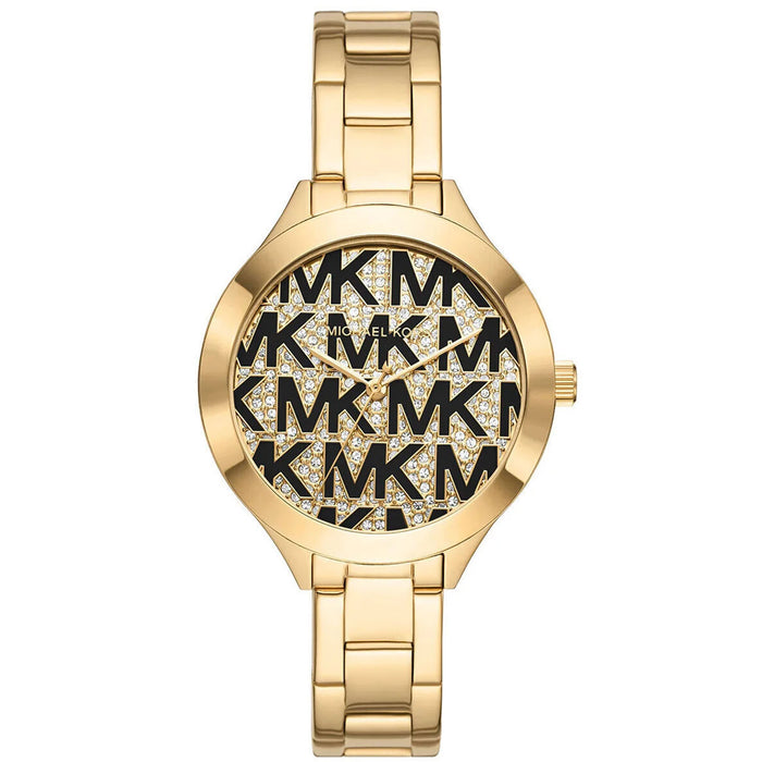 Michael Kors Women's Slim Runway Gold Dial Watch - MK4659