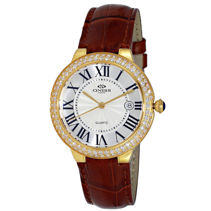 Oniss Women's Glam  White Dial Watch - ON3322-LGWT