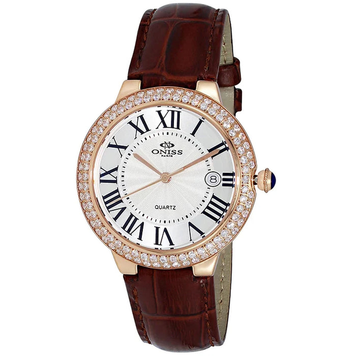 Oniss Women's Glam  White Dial Watch - ON3322-LRGWT