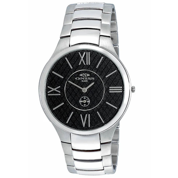 Oniss Men's Slim Black Dial Watch - ON5549-MBK