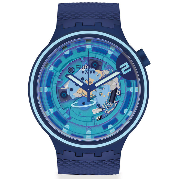 Swatch Men's Big Bold Blue Dial Watch - SB01N101