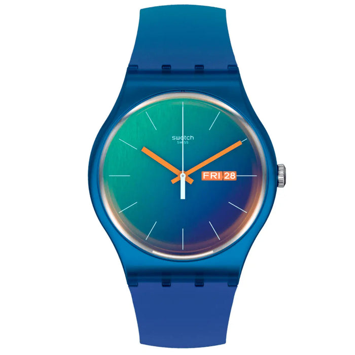 Swatch Men's Fade to Teal Blue Dial Watch - SO29N708