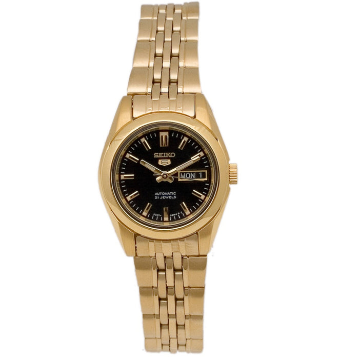 Seiko Women's 5 Black Dial Watch - SYMA40