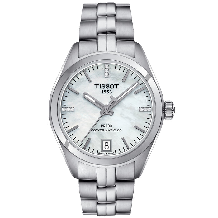 Tissot Women's PR 100 Powermatic 80 Mother of Pearl Dial Watch - T1012071111600