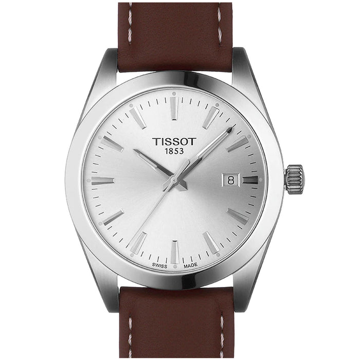 Tissot Men's Gentleman Silver Dial Watch - T1274101603100