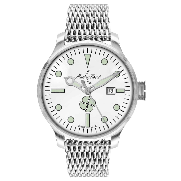 Mathey Tissot Men's Elica White Dial Watch - U121AI