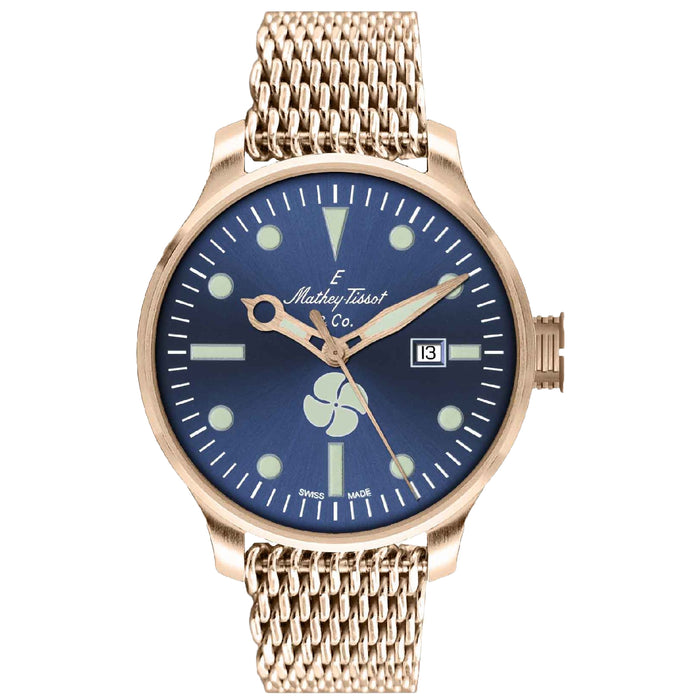 Mathey Tissot Men's Elica Blue Dial Watch - U121PBU