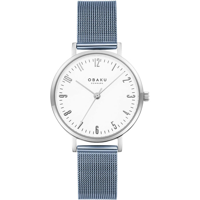 Obaku Women's Iceblue White Dial Watch - V248LXCIMA