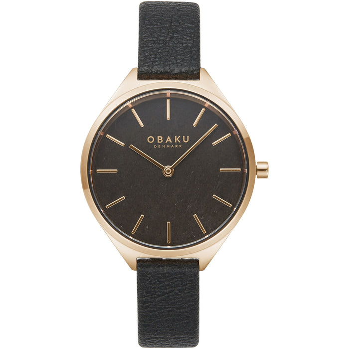 Obaku Women's Kaffe Black Dial Watch - V257LHVNRB