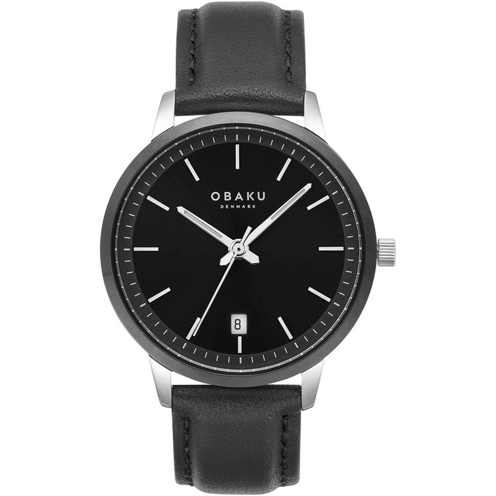 Obaku Men's Salvie Black Dial Watch - V270GDABRB
