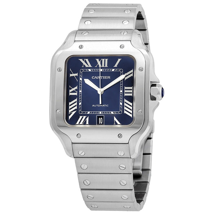 Cartier Men's Santos Blue Dial Watch - WSSA0030