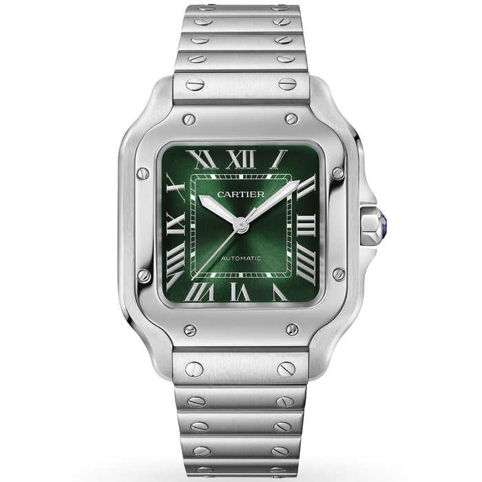 Cartier Men's Santos de Cartier Green Dial Watch - WSSA0061