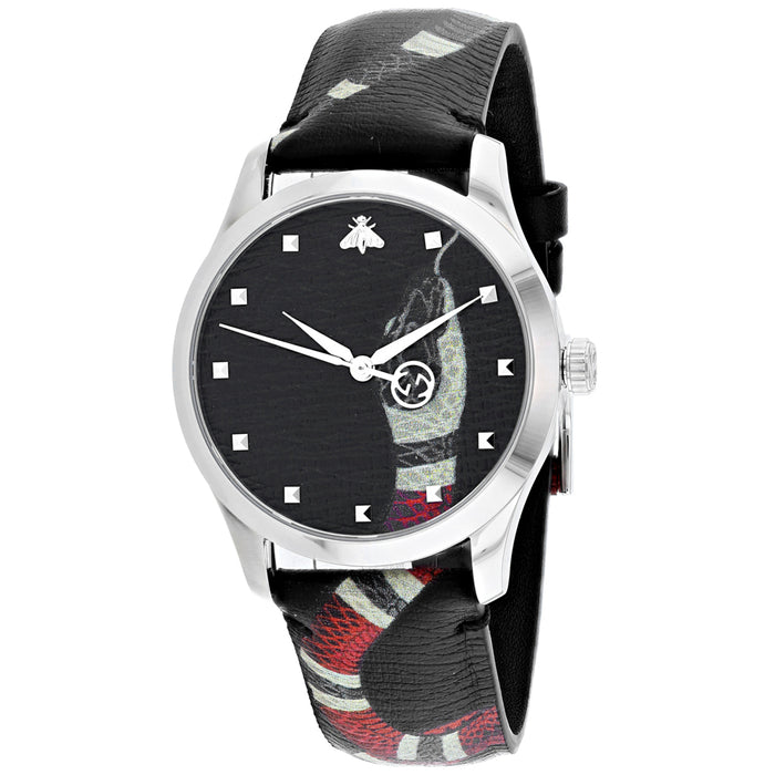Gucci Women's G-Timeless Black Dial Watch - YA1264007A