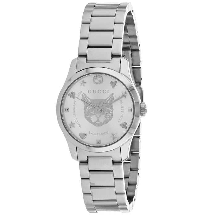 Gucci Women's G-Timeless Silver Dial Watch - YA126595
