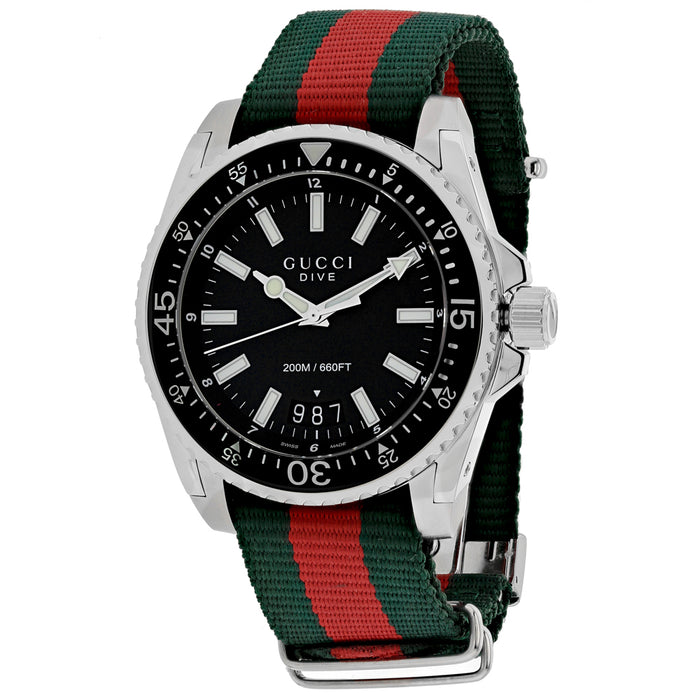 Gucci Men's Dive Black Dial Watch - YA136206