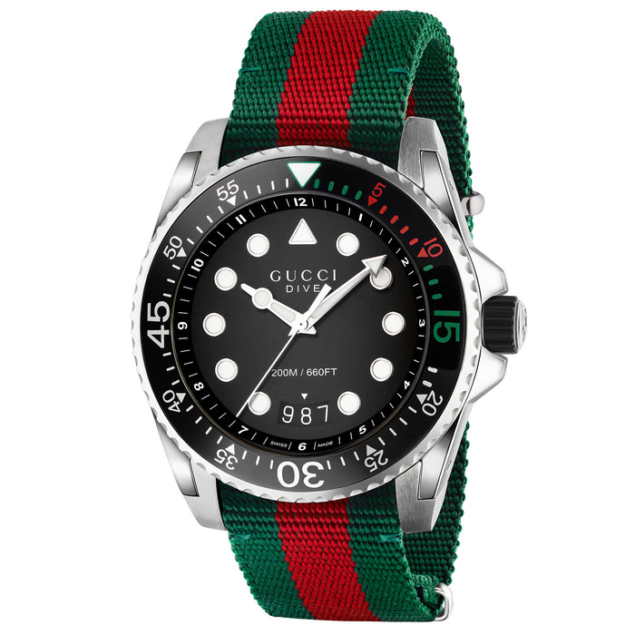 Gucci Men's Dive Black Dial Watch - YA136209A