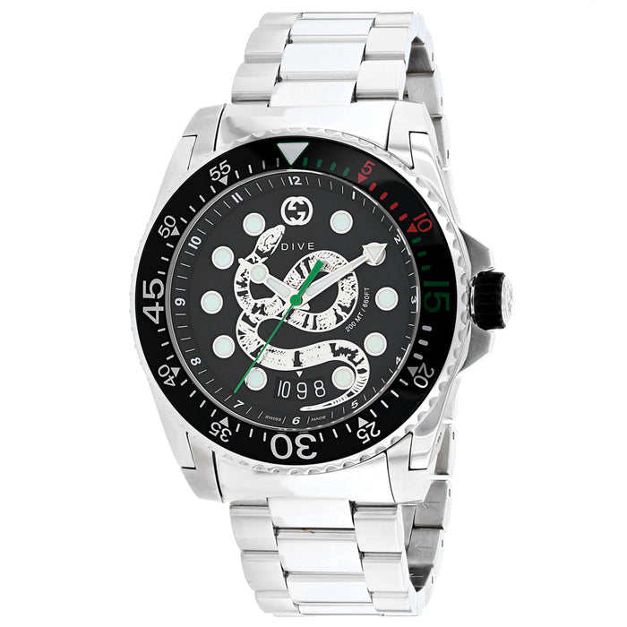 Gucci Men's Dive Black Dial Watch - YA136218