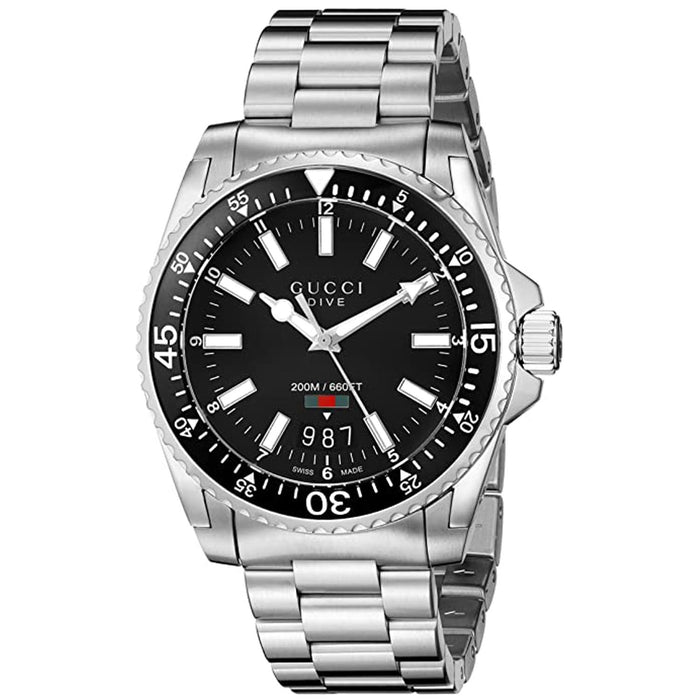 Gucci Men's Dive Black Dial Watch - YA136301A