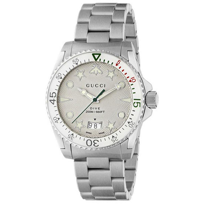 Gucci Men's Dive Silver Dial Watch - YA136336