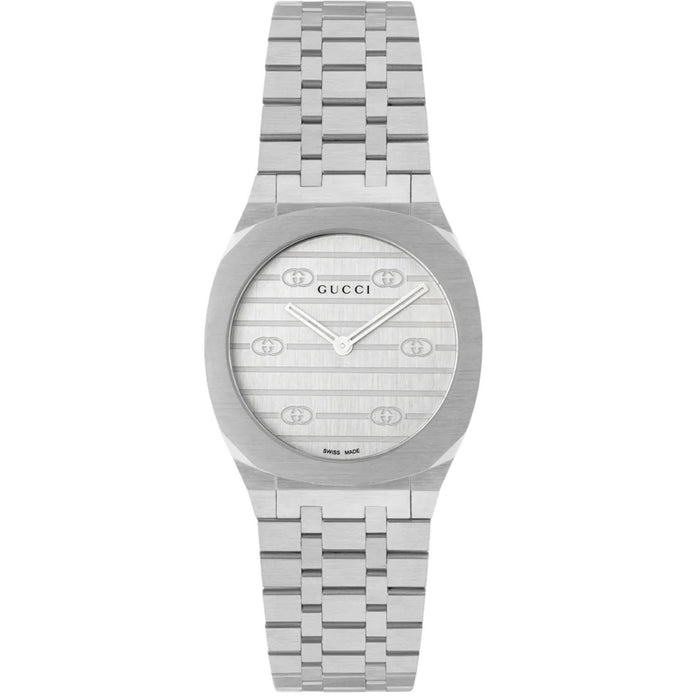 Gucci Women's 25H Silver Dial Watch - YA163501
