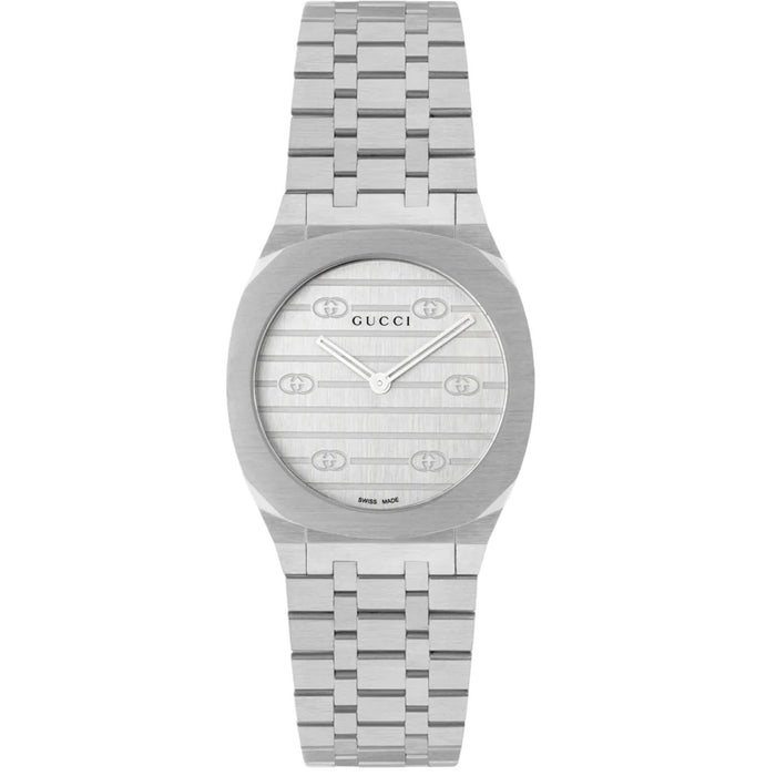 Gucci Women's 25H Silver Dial Watch - YA163501