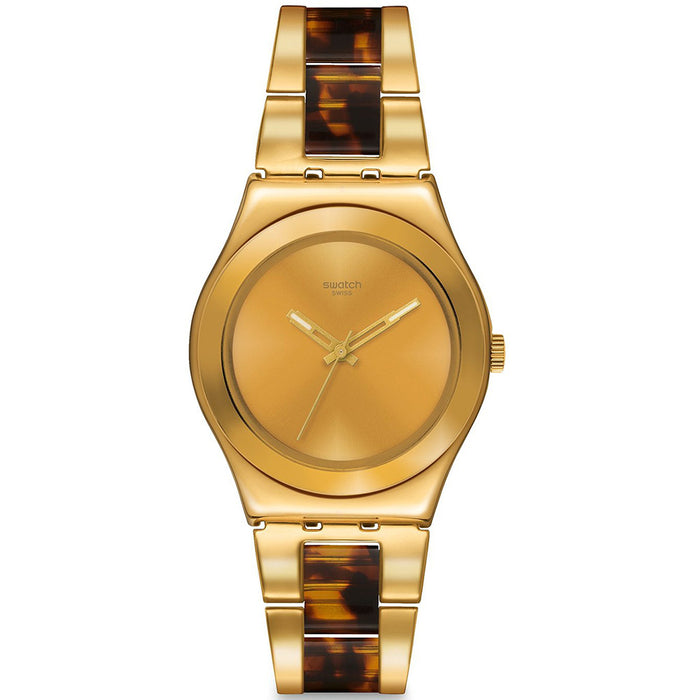 Swatch Women's Gold tone Dial Watch - YLG127G