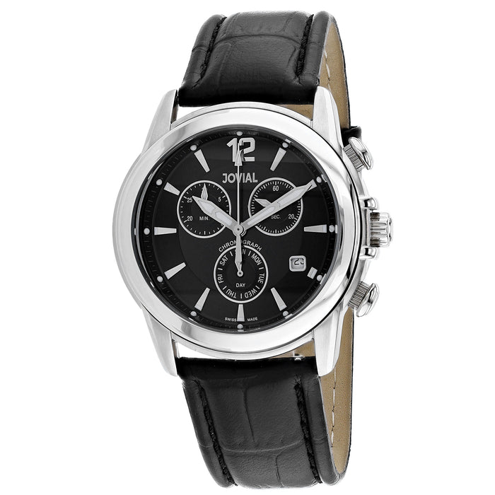 Jovial Men's Classic Black Dial Watch - 04505-GSLC-04