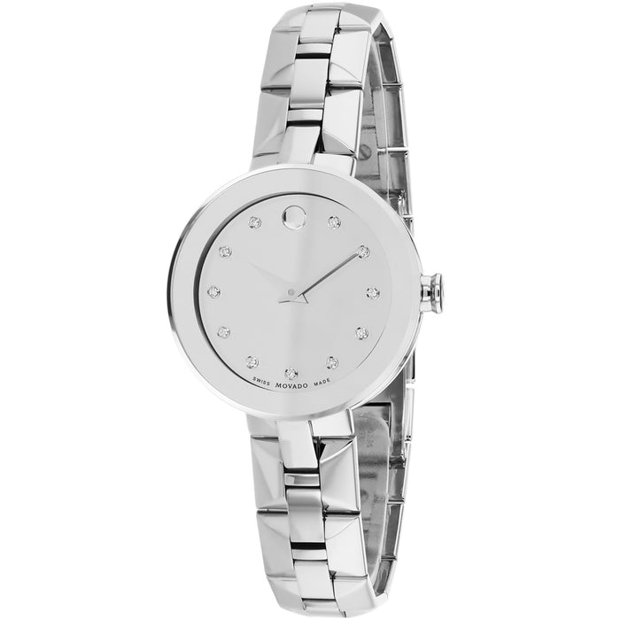 Movado Women's Sapphire Silver Dial Watch - 606814