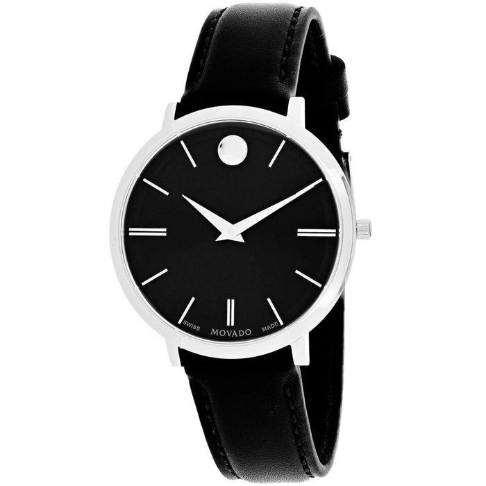 Movado Women's Ultra Slim Black Dial Watch - 607090