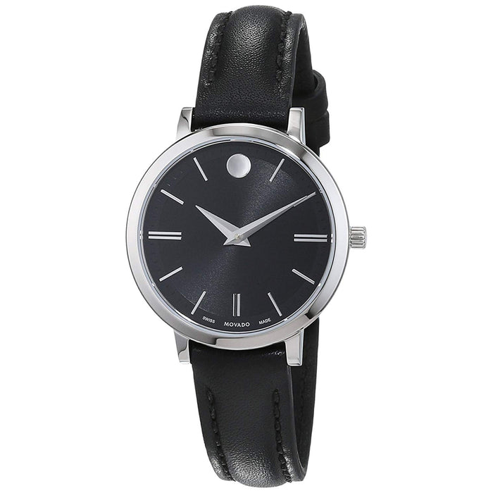 Movado Women's Ultra Slim Black Dial Watch - 607094