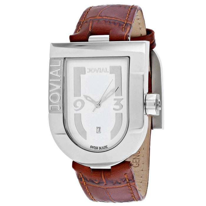 Jovial Men's Classic White Dial Watch - 06406-GSL-01