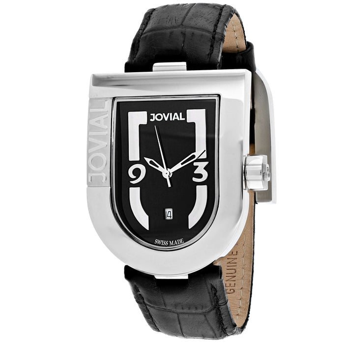 Jovial Men's Classic Black Dial Watch - 06406-GSL-04