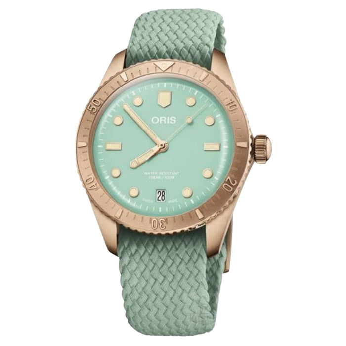 Oris Women's Divers Green Dial Watch - 0731903BRS