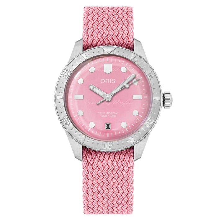 Oris Women's Divers Pink Dial Watch - 0731904BRS