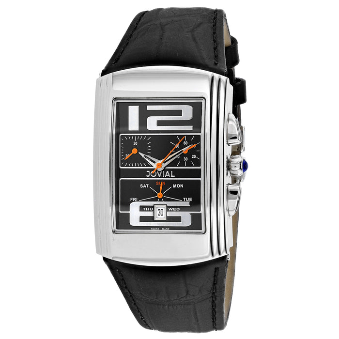 Jovial Men's Classic Black Dial Watch - 08003-GSLC-04