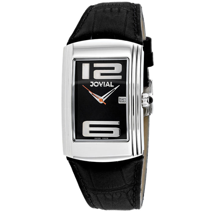 Jovial Men's Classic Black Dial Watch - 08004-GSL-04