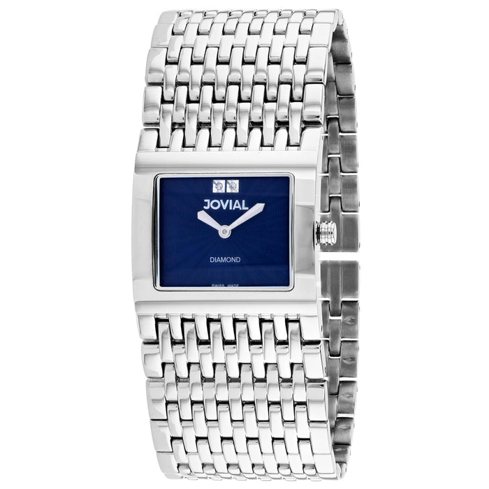 Jovial Women's Diamond Blue Dial Watch - 08037-MSM-03