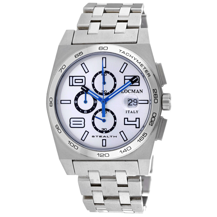 Locman Men's Classic Silver Dial Watch - 209BSLBLST