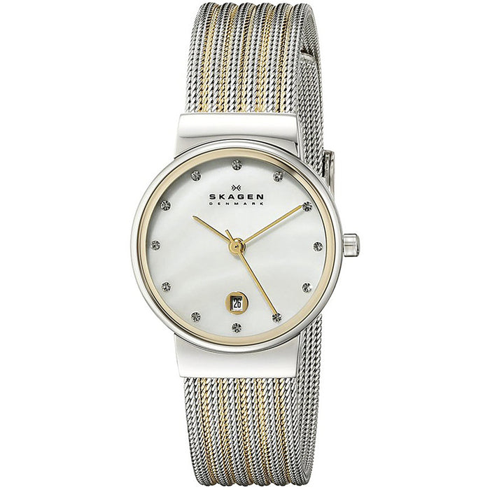 Skagen Women's Ancher Mother of pearl Dial Watch - 355SSGS