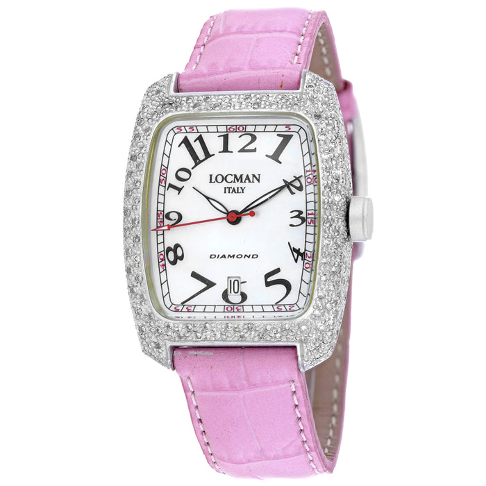 Locman Women's Diamond Classic White Dial Watch - 488MOPBK2DC/PK