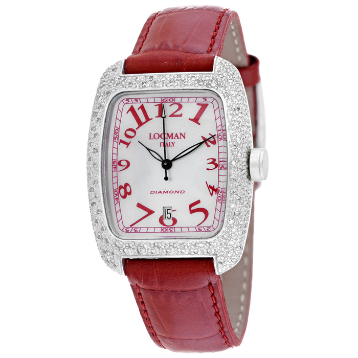 Locman Women's Diamond Mother of Pearl Dial Watch - 488MOPRD2DC/RD