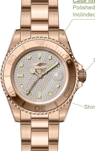Invicta Men's Pro Diver Rose Gold Dial Watch - 50289